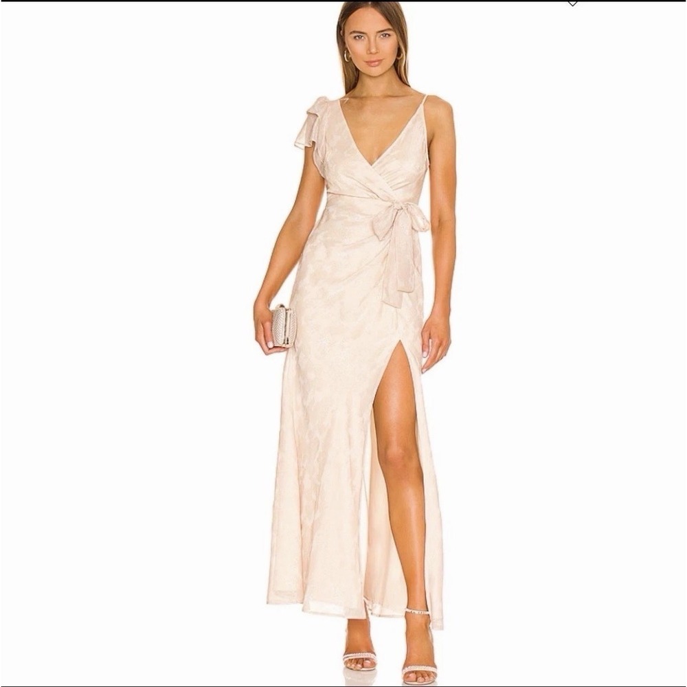 TULAROSA Mika S‎ Maxi Dress Champagne Sandstone Lace Floral Formal Bridal Ball